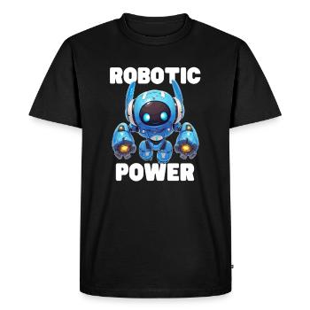 Puissance robotique - T-shirt Premium bio Homme - noir - Devant - Nico (187cm)