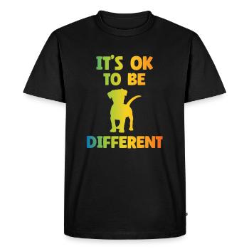 C’est normal d’être différent - Autisme - T-shirt Premium bio Homme - noir - Devant - Nico (187cm)
