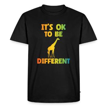 C’est normal d’être différent - Autisme - T-shirt Premium bio Homme - noir - Devant - Nico (187cm)