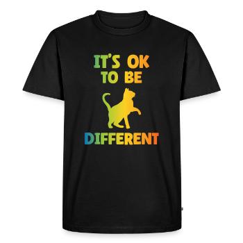 C’est normal d’être différent - Autisme - T-shirt Premium bio Homme - noir - Devant - Nico (187cm)