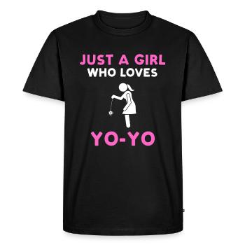 Juste une fille qui aime Yoyo - T-shirt Premium bio Homme - noir - Devant - Nico (187cm)