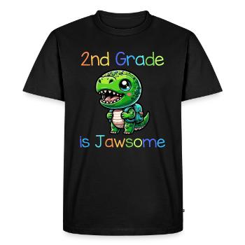 2nd Grade Is Jawsome - Men's Premium Organic T-Shirt - black - Front - Nico (187cm)
