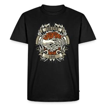 Amour en amour partenaire amitié cadeau squelette - T-shirt Premium bio Homme - noir - Devant - Nico (187cm)