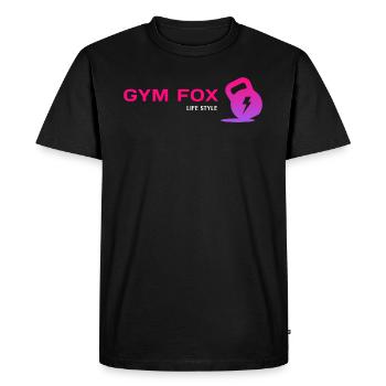 GYM FOX - Motivating Gym and Fitness Designs - Men's Premium Organic T-Shirt - black - Front - Nico (187cm)