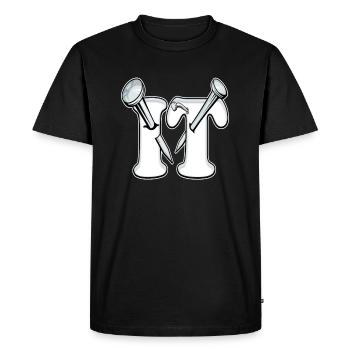 Surdoué - Littéralement cloué - T-shirt Premium bio Homme - noir - Devant - Nico (187cm)