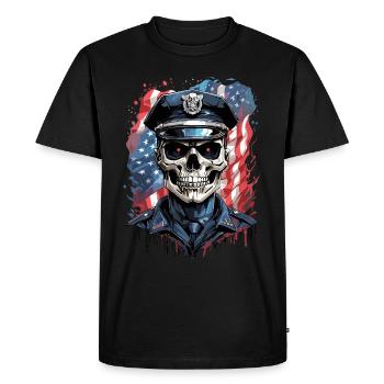 Héros de la police des États-Unis - T-shirt Premium bio Homme - noir - Devant - Nico (187cm)
