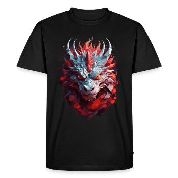 Gloomy Dragon - Shadow Worlds - Men's Premium Organic T-Shirt - black - Front - Nico (187cm)