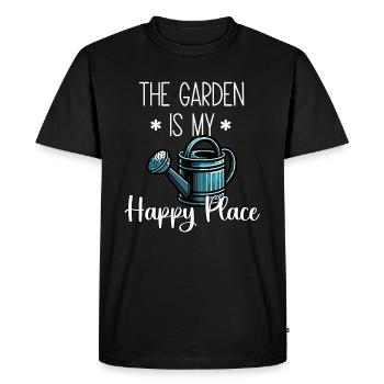 Le jardin est mon endroit heureux - T-shirt Premium bio Homme - noir - Devant - Nico (187cm)