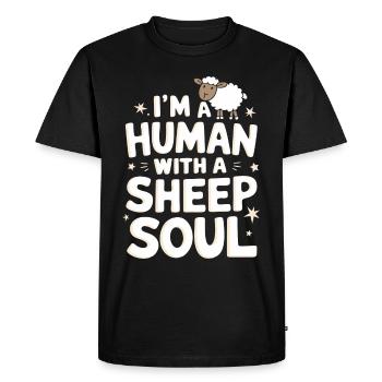Moutons Éleveur d’ovins Éleveur d’agneaux - T-shirt Premium bio Homme - noir - Devant - Nico (187cm)