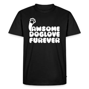 Pawsome Doglove Furever - Awesome Dog Love Forever - Men's Premium Organic T-Shirt - black - Front - Nico (187cm)
