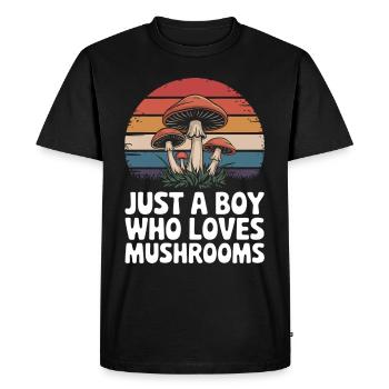 Champignons Champignons Champignon Champignon - T-shirt Premium bio Homme - noir - Devant - Nico (187cm)