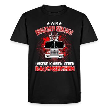Firefighter volunteer firefighter gift - Men's Premium Organic T-Shirt - black - Front - Nico (187cm)