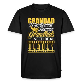 Grandad - Men's Premium Organic T-Shirt - black - Front - Nico (187cm)
