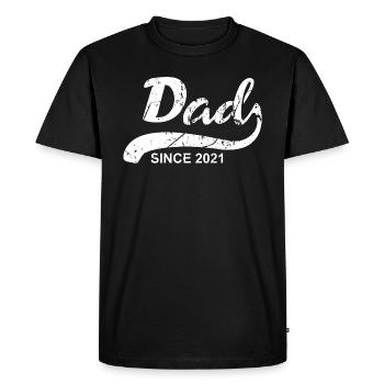 Father's Day Dad's Gift Dad Since 2021 - Men's Premium Organic T-Shirt - black - Front - Nico (187cm)