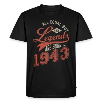 LEGENDS ARE BORN IN 1943 anniversary 79 years - Men's Premium Organic T-Shirt - black - Front - Nico (187cm)