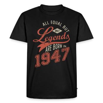 LEGENDS ARE BORN IN 1947 anniversary 75 years - Men's Premium Organic T-Shirt - black - Front - Nico (187cm)