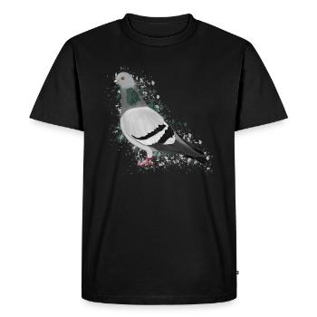 Oiseau pigeon Oiseau Observateur des oiseaux - T-shirt Premium bio Homme - noir - Devant - Nico (187cm)