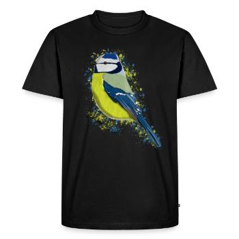 Oiseau bleu oiseau Oiseau Observateur des oiseaux - T-shirt Premium bio Homme - noir - Devant - Nico (187cm)