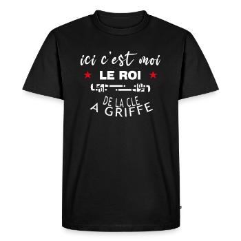 c'est moi le ROI de la clé à griffe - T-shirt Premium bio Homme - noir - Devant - Nico (187cm)