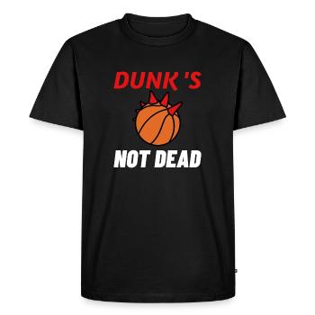 DUNK'S NOT DEAD ! (basketball, punk) - Jeux de mot - T-shirt Premium bio Homme - noir - Devant - Nico (187cm)