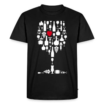 Vin Verre à vin Amateurs de vin - T-shirt Premium bio Homme - noir - Devant - Nico (187cm)