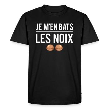 Je m'en bats les noix je m'en fous rien à foutre - T-shirt Premium bio Homme - noir - Devant - Nico (187cm)