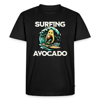 Avocat surfeur - T-shirt Premium bio Homme - noir - Devant - Nico (187cm)