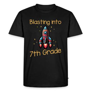 Blasting Into 7th Grade - Men's Premium Organic T-Shirt - black - Front - Nico (187cm)