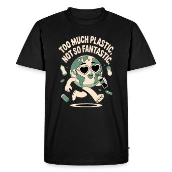 Trop de plastique dans l’environnement - T-shirt Premium bio Homme - noir - Devant - Nico (187cm)