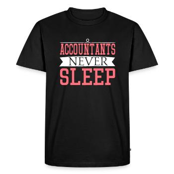 Accountant Never Sleep T-Shirt Funny accountant - Men's Premium Organic T-Shirt - black - Front - Nico (187cm)