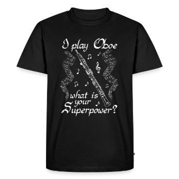 Hautbois Oboïste Oboist Orchestre Instrument de musique - T-shirt Premium bio Homme - noir - Devant - Nico (187cm)