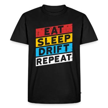 DRIFTER DRIFTING | MANGER SOMMEIL DÉRIVE RÉPÉTER - T-shirt Premium bio Homme - noir - Devant - Nico (187cm)