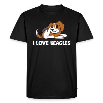 Beagles - I love beagles - Men's Premium Organic T-Shirt - black - Front - Nico (187cm)