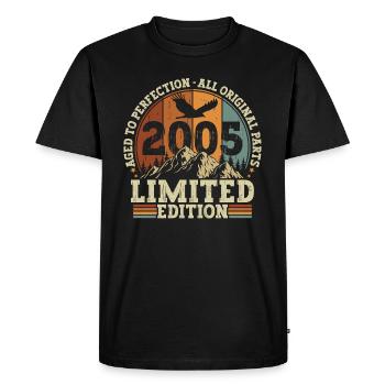 Vintage 2005 Vintage Cadeau D’anniversaire Rétro - T-shirt Premium bio Homme - noir - Devant - Nico (187cm)