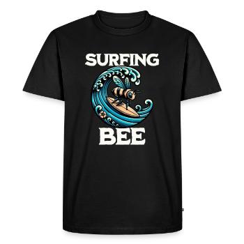 Abeille de surf - T-shirt Premium bio Homme - noir - Devant - Nico (187cm)