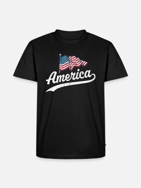 America Flag - Men's Premium Organic T-Shirt - black