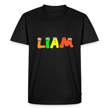 Liam - T-shirt Premium bio Homme - noir - Devant - Nico (187cm)