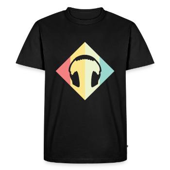 headphone - Men's Premium Organic T-Shirt - black - Front - Nico (187cm)