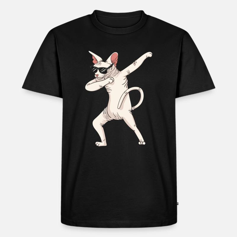 Dabbing Sphynx Katze Geschenk - Männer Premium Bio T-Shirt - Schwarz