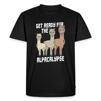 Alpaca Alpacas Get Ready For The Alpacalypse - Men's Premium Organic T-Shirt - black - Front - Nico (187cm)
