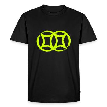 Symbole chinois double chance - T-shirt Premium bio Homme - noir - Devant - Nico (187cm)
