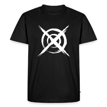 Cible blanche - T-shirt Premium bio Homme - noir - Devant - Nico (187cm)