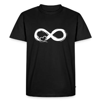 Infinity love symbol with heart - Men's Premium Organic T-Shirt - black - Front - Nico (187cm)