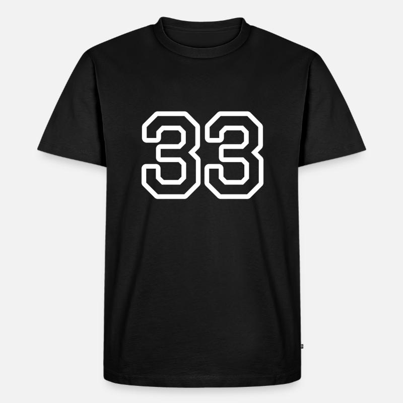 33 - Männer Premium Bio T-Shirt - Schwarz