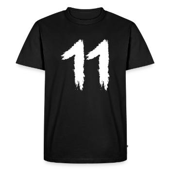 Numéro 11 - T-shirt Premium bio Homme - noir - Devant - Nico (187cm)
