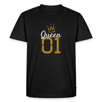 Reine 01 couronne reine or - T-shirt Premium bio Homme - noir - Devant - Nico (187cm)