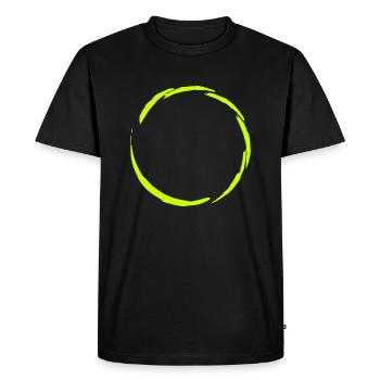Cercle symbole jaune - T-shirt Premium bio Homme - noir - Devant - Nico (187cm)