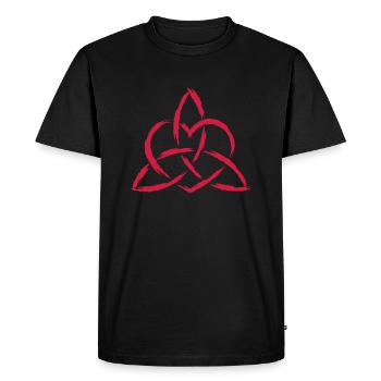 Triquetra Celtic Heart Knot Symbol - Men's Premium Organic T-Shirt - black - Front - Nico (187cm)