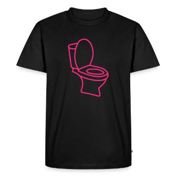 Toilettes toilettes toilettes Rose - T-shirt Premium bio Homme - noir - Devant - Nico (187cm)