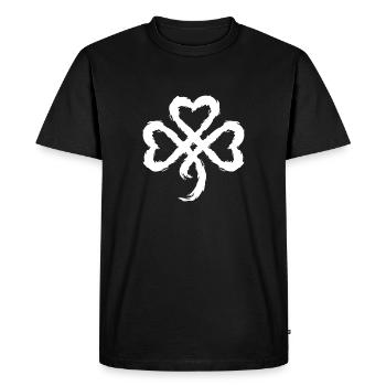 Trèfle symbole celtique - T-shirt Premium bio Homme - noir - Devant - Nico (187cm)